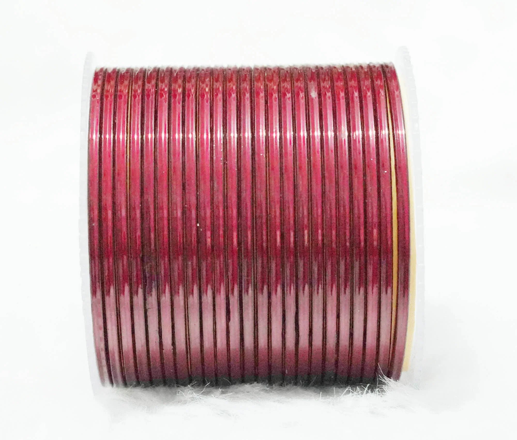 Maroon Color Glossy Metal Bangle for Women & Girls (Pack of 24) - The Golden Cascade